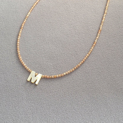 Romantic Initial Beaded Choker Necklace