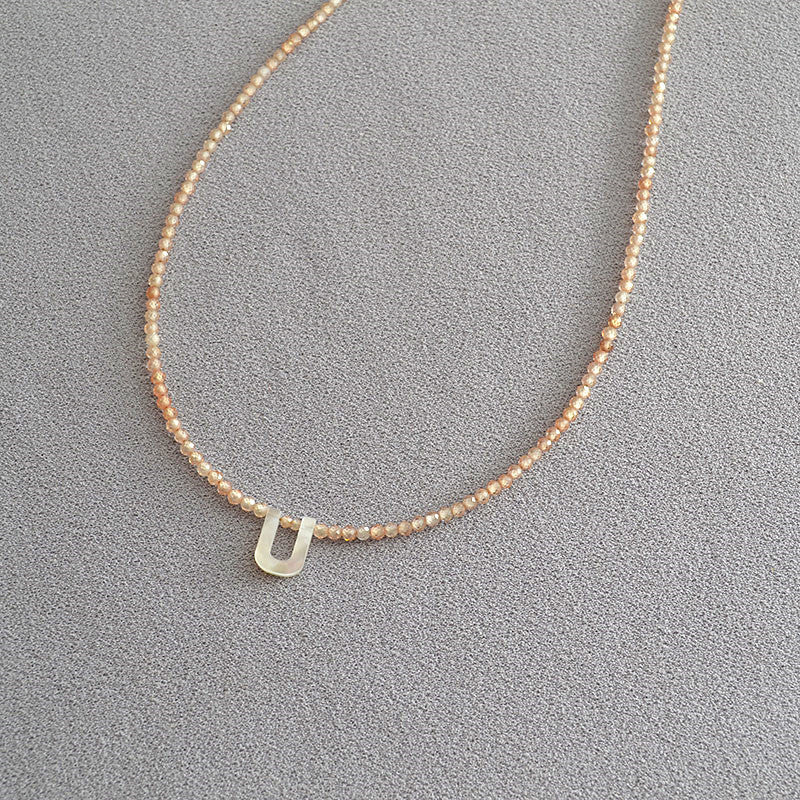 Romantic Initial Beaded Choker Necklace