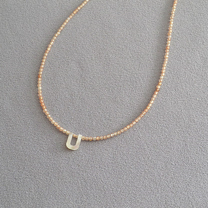 Romantic Initial Beaded Choker Necklace