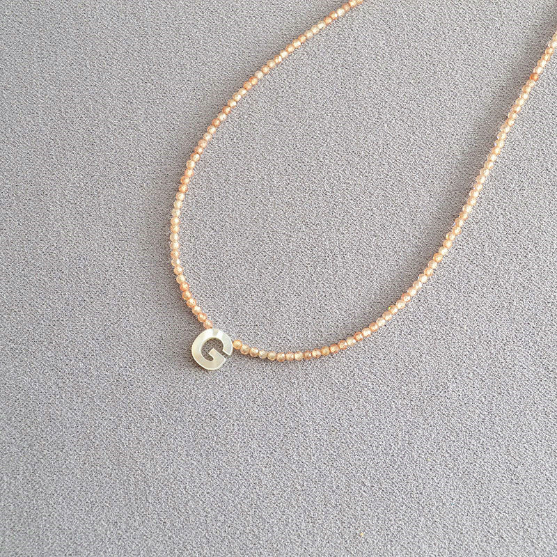 Romantic Initial Beaded Choker Necklace