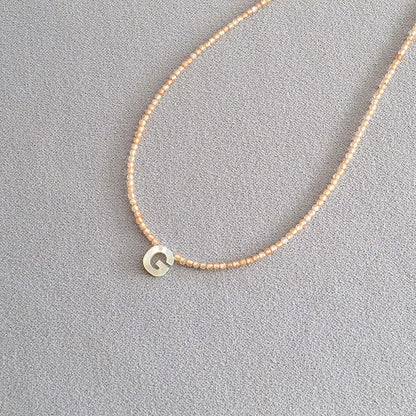 Romantic Initial Beaded Choker Necklace