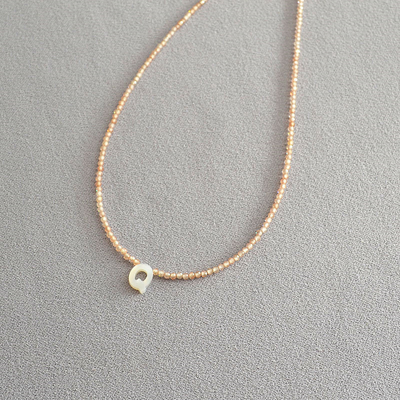 Romantic Initial Beaded Choker Necklace