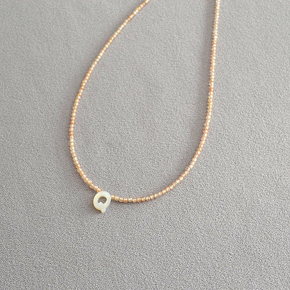 Romantic Initial Beaded Choker Necklace