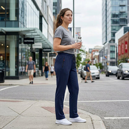 👖 LIMITED-TIME 50% OFF! 💥 Women's Lightweight High-Waist Athletic Trousers – Zip Pockets, Straight Leg & Breathable – Perfect for Gym, Running & Everyday Wear ✨
