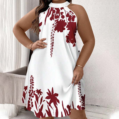 Women's Floral Print Halter Neck Dress
