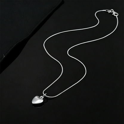 Silver Plated Chubby Heart Pendant Necklace