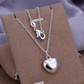 Silver Plated Chubby Heart Pendant Necklace