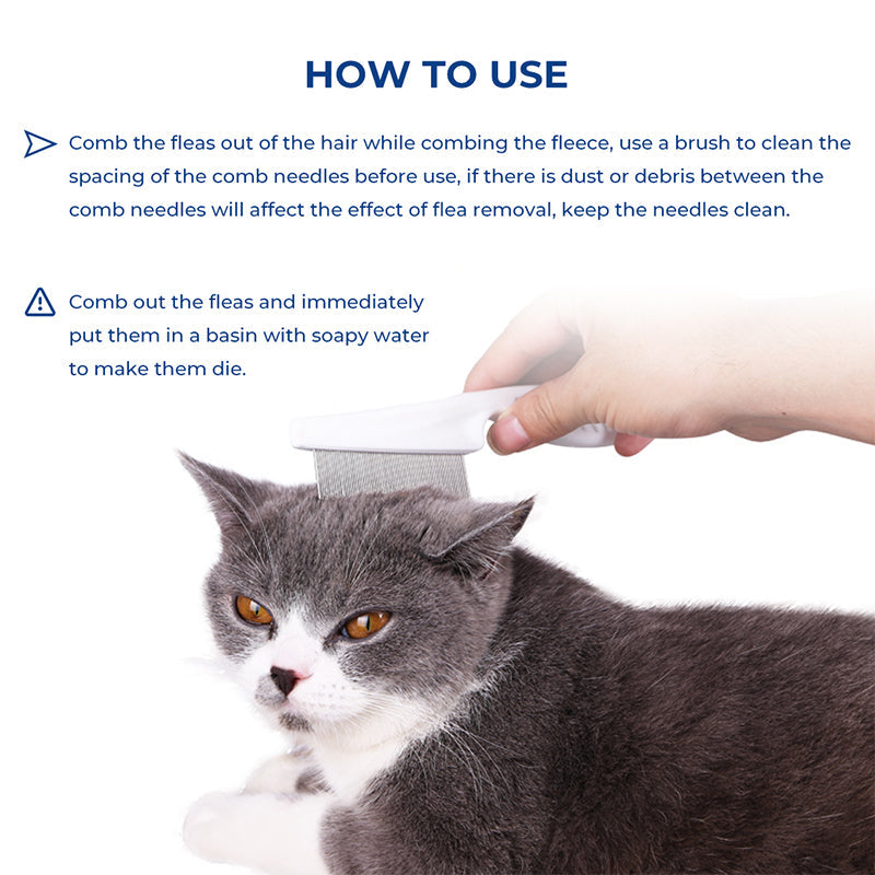Flea-removal comb for pets