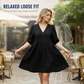 👗 LIMITED-TIME 50% OFF! 💥 Women Casual Loose Fit V-Neck Dress – Puff Sleeves, Breathable, Versatile ✨