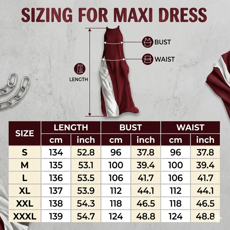 Women's Flowy Sleeveless Colorblock Maxi Dress