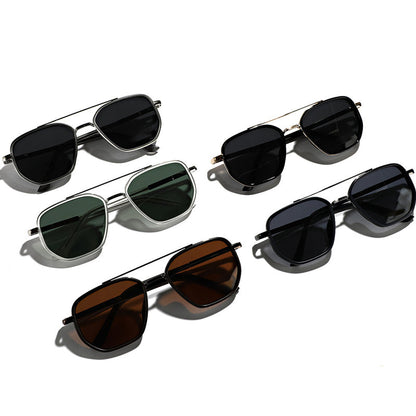 Geometric Frame Double Beam Polarized Sunglasses
