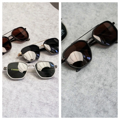 Geometric Frame Double Beam Polarized Sunglasses
