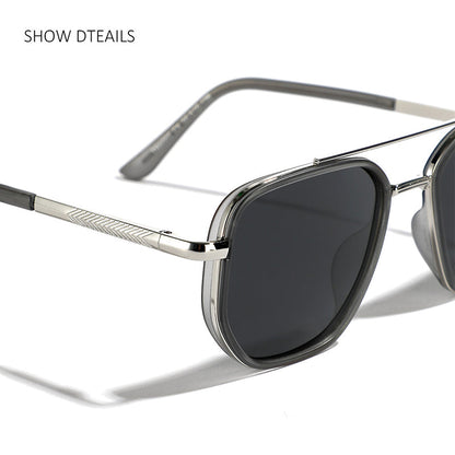 Geometric Frame Double Beam Polarized Sunglasses