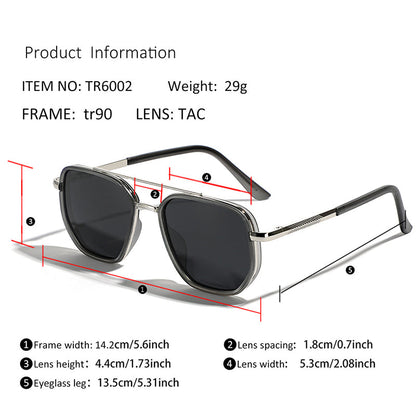 Geometric Frame Double Beam Polarized Sunglasses