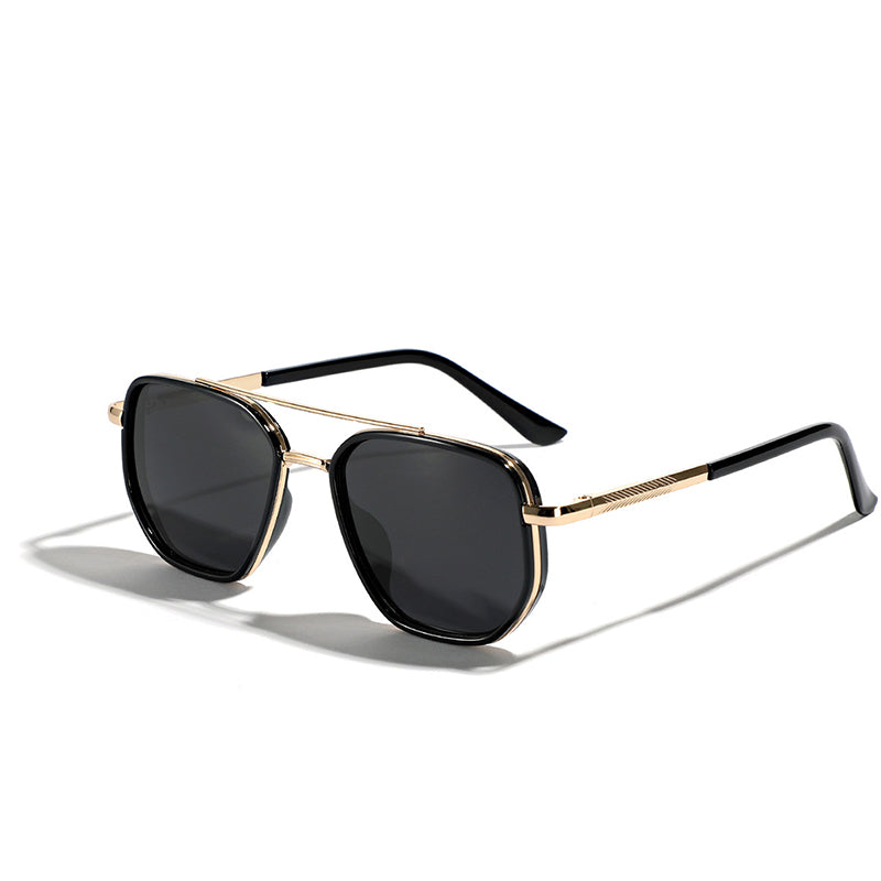 Geometric Frame Double Beam Polarized Sunglasses