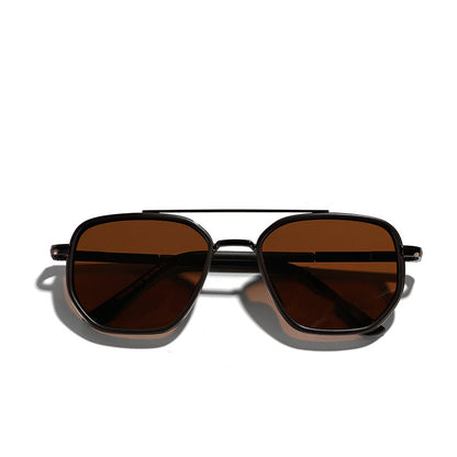 Geometric Frame Double Beam Polarized Sunglasses