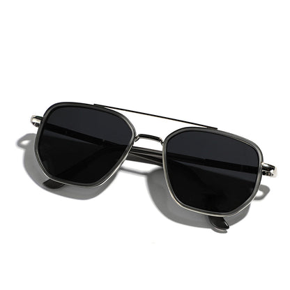 Geometric Frame Double Beam Polarized Sunglasses