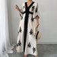 Women's Elegant V-Neck Print Maxi Dress