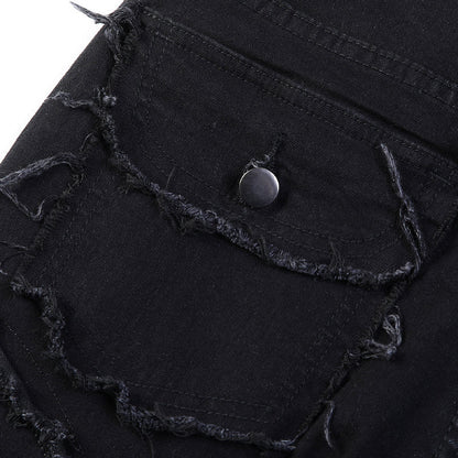 Men's Deconstructed Frayed Flare Jeans