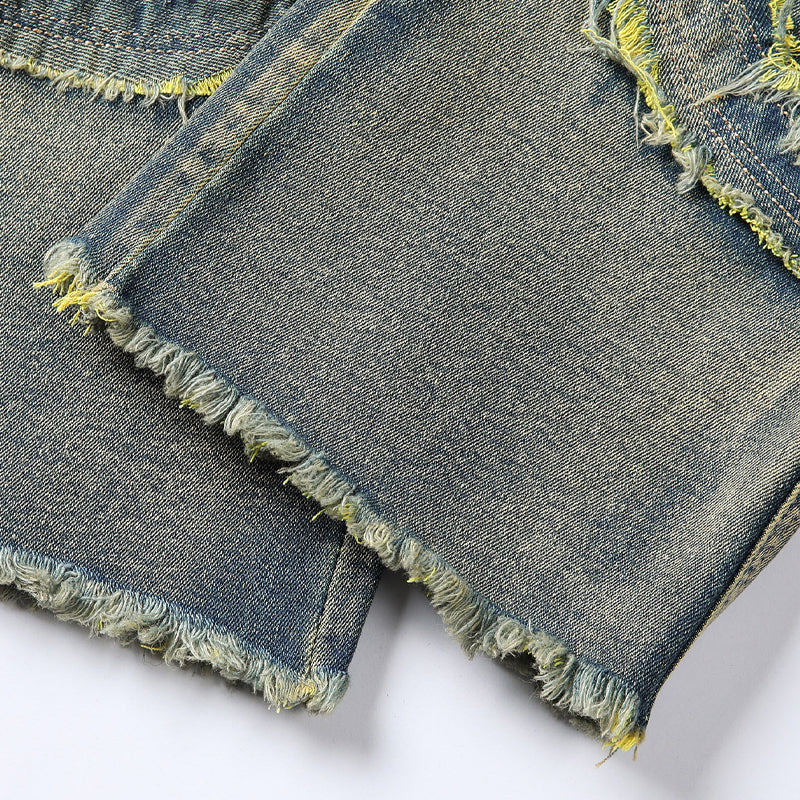 Men's Deconstructed Frayed Flare Jeans