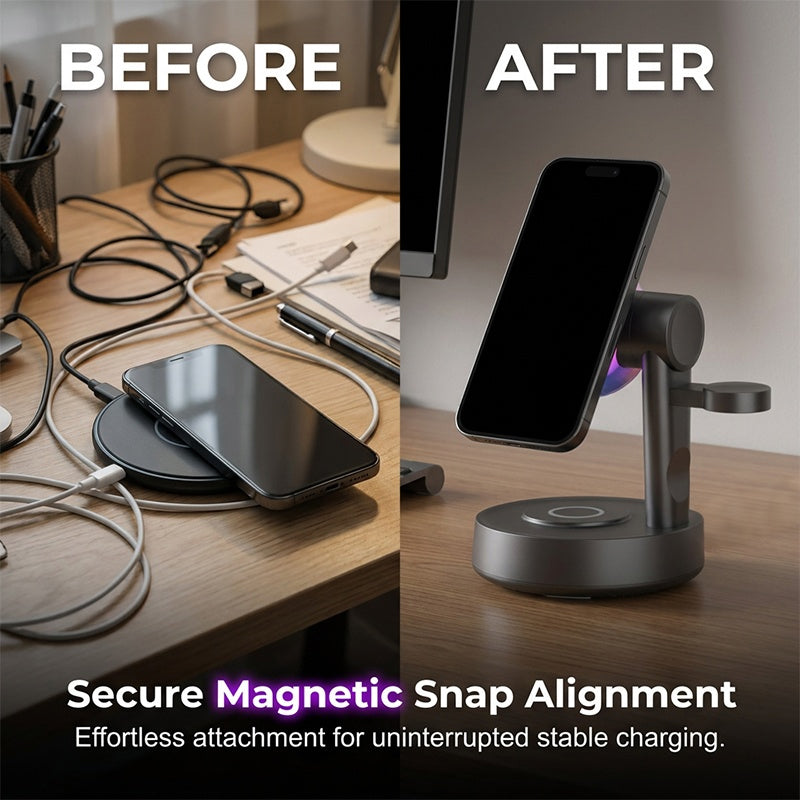3-in-1 Magnetic Wireless Charging Stand &Speaker