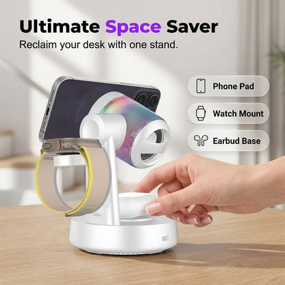 3-in-1 Magnetic Wireless Charging Stand &Speaker