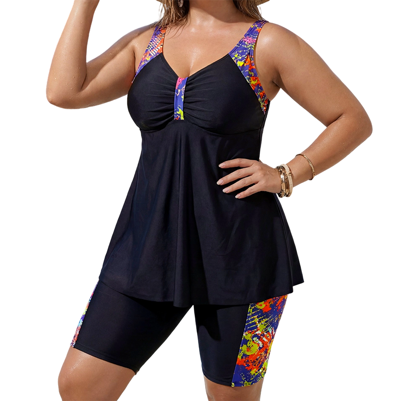 👙 LIMITED-TIME 41% OFF! 💥 Women's Flowy Tankini Top and Shorts Bathing Suit – Tummy Control, Boy Shorts, Supportive ✨
