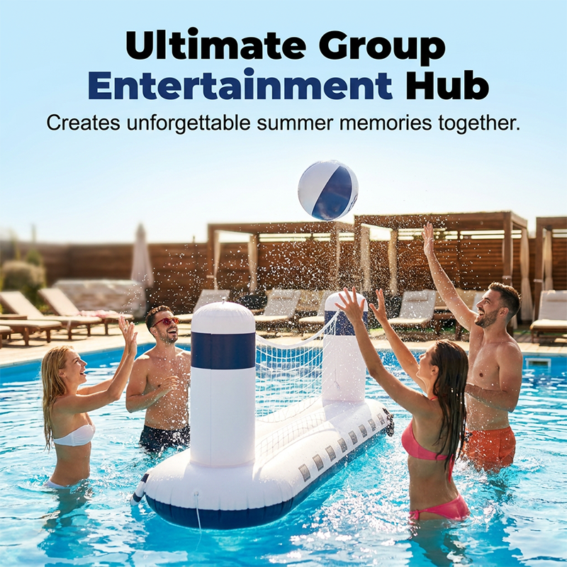 Inflatable Rocket Ship Water Volleyball Net Set