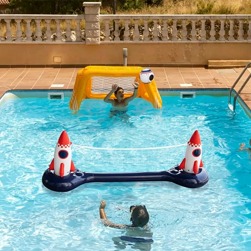 Inflatable Rocket Ship Water Volleyball Net Set