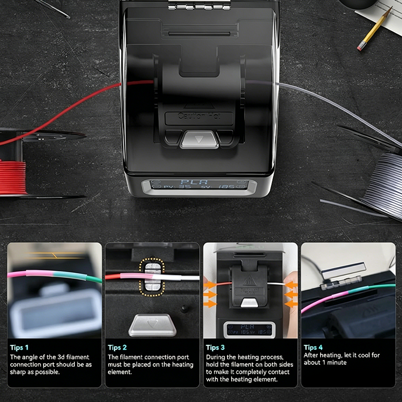 Portable 3D Printer Filament Connector