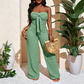 Women's Strapless High-Waisted Wide-Leg Jumpsuit