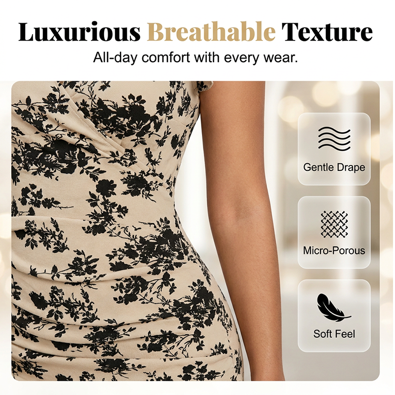 📢📢37% OFF !! ⏰Women's Plus Size Print V-Neck Wrap Dress