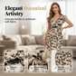 📢📢37% OFF !! ⏰Women's Plus Size Print V-Neck Wrap Dress