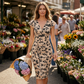 📢📢37% OFF !! ⏰Women's Plus Size Print V-Neck Wrap Dress