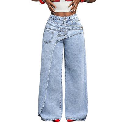 🎉 2026 Sale — Over 25,000 Sold! 💞 Asymmetrical Waist Wide-Leg Jeans – Deconstructed Cool, Sculpted Flow 🔥