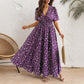 Women's Elegant Floral V-Neck Dress