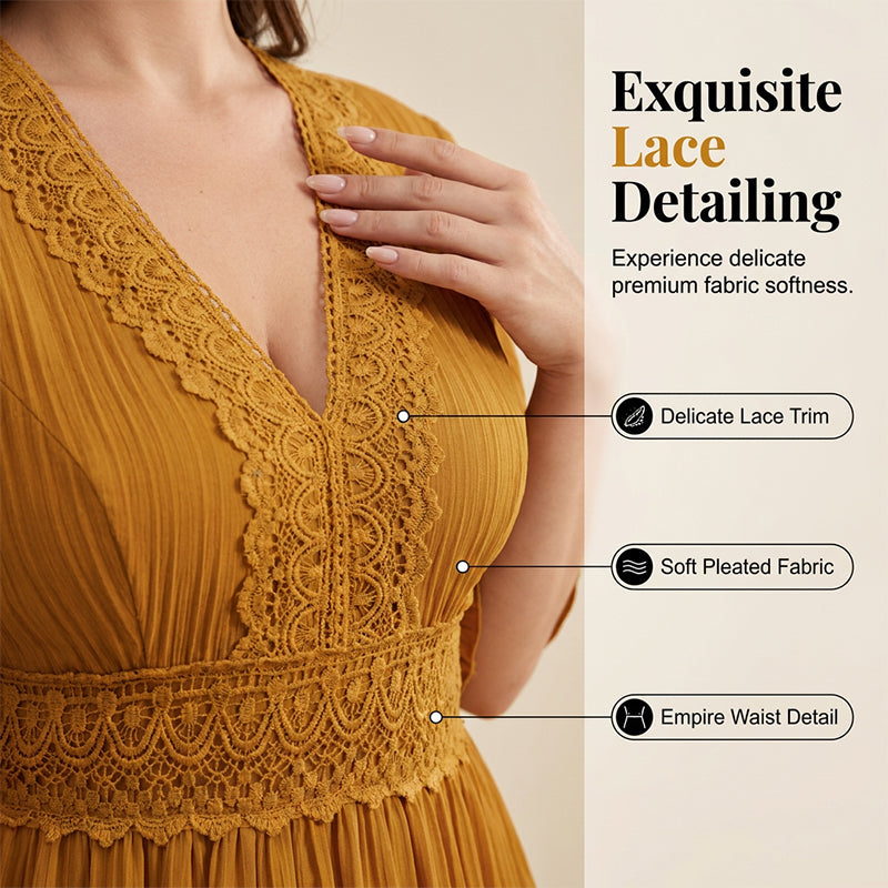 Women's V-Neck Ruffle Dress