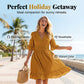 Women's V-Neck Ruffle Dress