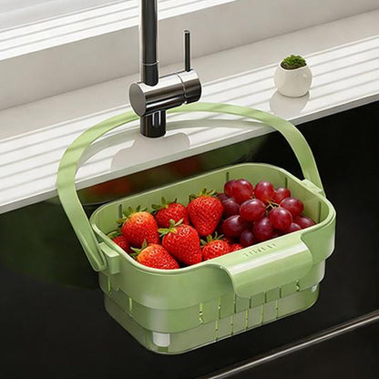 Collapsible Faucet-Hanging Sink Strainer Basket