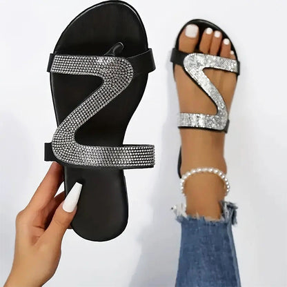 🌸Women's Rhinestone Flat Slide Sandals