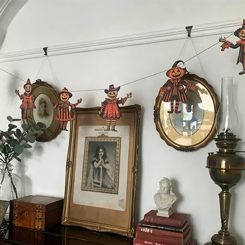Vintage Halloween Wooden Wall Hanging Set