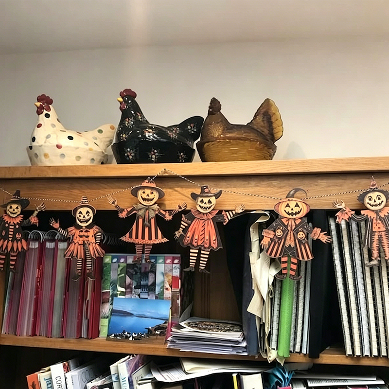 Vintage Halloween Wooden Wall Hanging Set