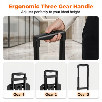 Foldable Utility Cart with Telescopic Handle and Smooth Wheels