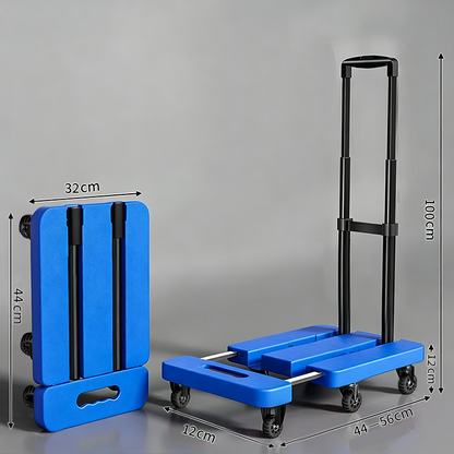 Foldable Utility Cart with Telescopic Handle and Smooth Wheels
