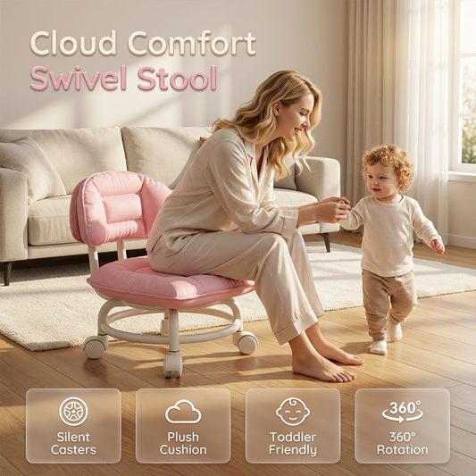 📢📢40% OFF !! ⏰Rolling Low Stool with Backrest⚙️🪑