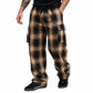 Men's Retro Plaid Loose Fit Cargo Pants