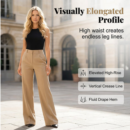 Draped Wide-Leg Trousers
