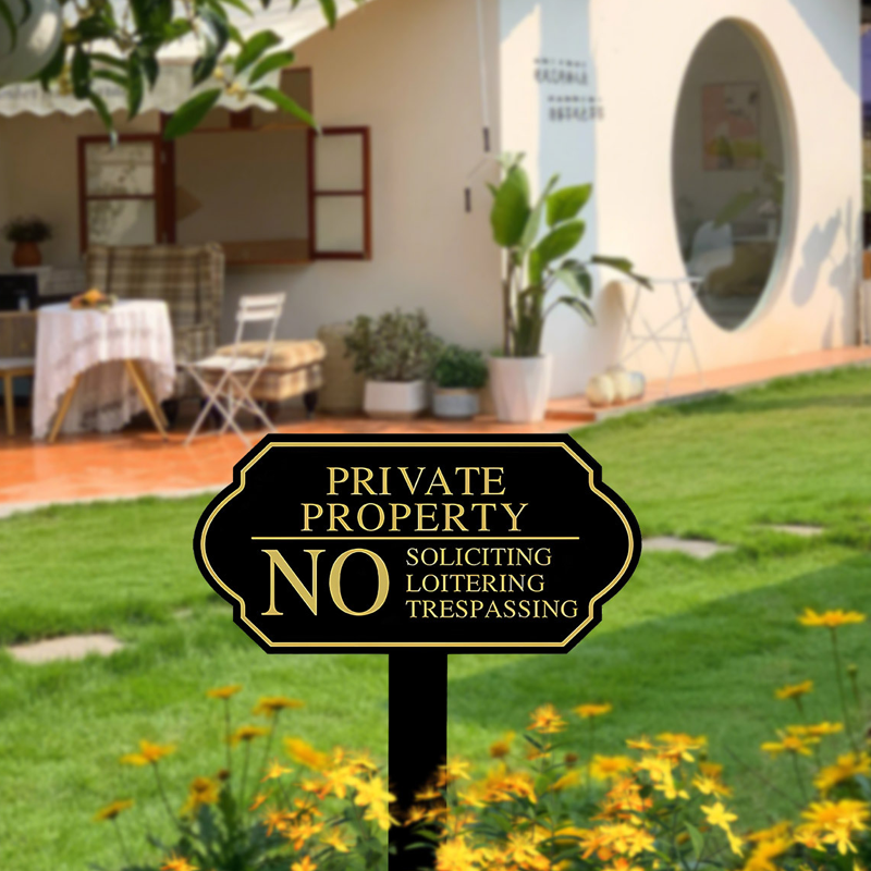 Elegant "No Soliciting" Sign with Ground Stake