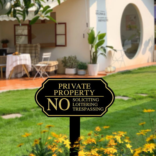 Elegant "No Soliciting" Sign with Ground Stake