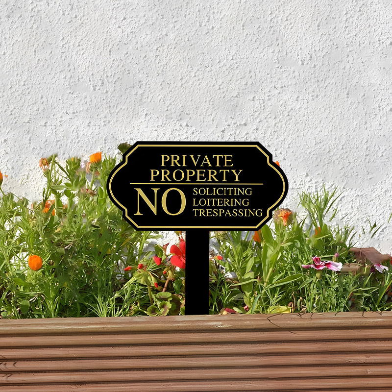 Elegant "No Soliciting" Sign with Ground Stake